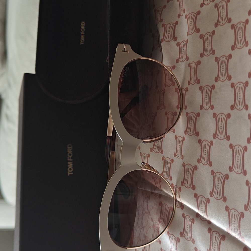Tom Ford Cream and Gold Sunglasses